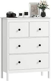 HOMCOM Kommode Sideboard mit 4 Schubladen Moderner 