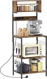 HOMCOM Küchenregal, Standregal mit 5 S-Haken, 5