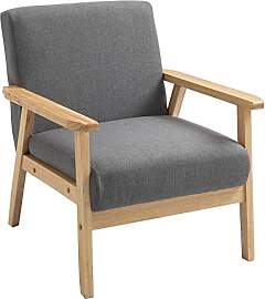 HOMCOM Loungesessel mit Armlehnen, Esszimmerstuhl, 