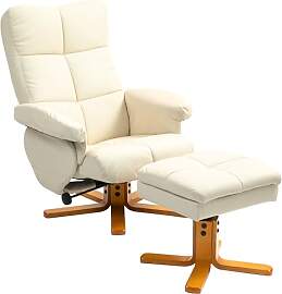 HOMCOM Relaxsessel mit Hocker, 360°drehbarer