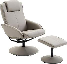 HOMCOM Relaxsessel mit Hocker, 360°drehbarer