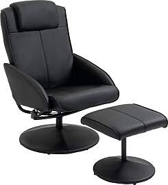 HOMCOM Relaxsessel mit Hocker, 360°drehbarer