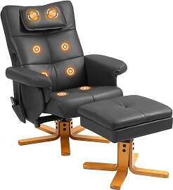 HOMCOM Relaxsessel mit Hocker, 360°drehbarer