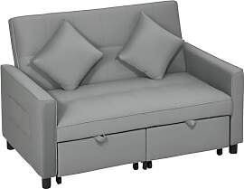 HOMCOM Schlafsofa, 2-Sitzer Sofa mit