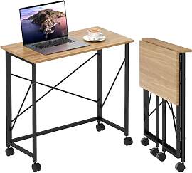 HOMCOM Schreibtisch Computertisch mit Rollen