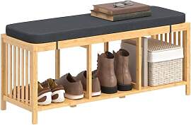HOMCOM Schuhbank mit Sitzfläche, Schuhregal mit