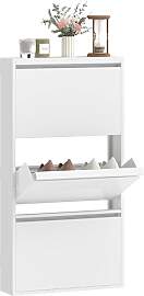 HOMCOM Schuhschrank Metall mit 3 Klappen