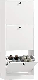 HOMCOM Schuhschrank mit 3 Klappen, Schuhregal mit
