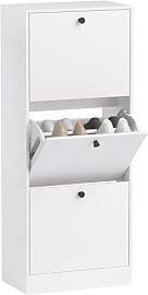HOMCOM Schuhschrank mit 3 Klappen, Schuhregal mit