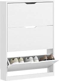 HOMCOM Schuhschrank mit 3 Klappen, Schuhregal,