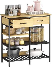 HOMCOM Sideboard, Kommode mit 2 Schubladen, 3