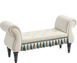 HOMCOM Sitzbank Polsterbank mit Samt-Bezug,