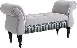 HOMCOM Sitzbank Polsterbank mit Samt-Bezug,