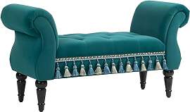 HOMCOM Sitzbank Polsterbank mit Samt-Bezug,