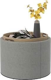 HOMCOM Sitzhocker mit Stauraum, Runder Hocker mit