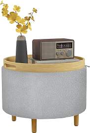 HOMCOM Sitzhocker Ottomane mit Stauraum Runder