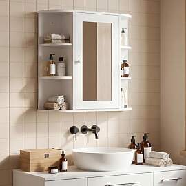 HOMCOM Spiegelschrank Bad, Badezimmerschrank mit