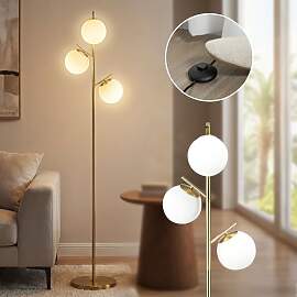 HOMCOM Stehlampe Wohnzimmer Stehleuchte