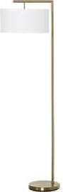 HOMCOM Stehleuchte weiß gold Stahl Leinen B/H/T: