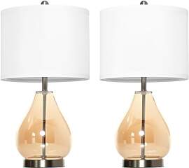 HOMCOM Tischlampe 2er-Set Tischleuchte mit