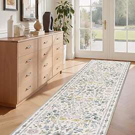 Homcomodar Beige Teppich Läufer Flur 80x300cm