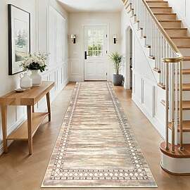 Homcomodar Flur Teppich Beige 80X300cm Teppich