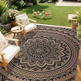 Homcomodar Outdoor Teppich Wetterfest 120x170cm