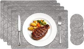 Homcomodar Tischsets Abwaschbar 4er Set Leder