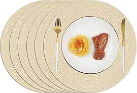 Homcomodar Tischsets Rund 6PCS Platzsets