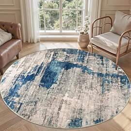 Homcomodar Waschbarer Teppich Rund 160cm Teppich