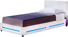 Home Deluxe - LED Bett Asteroid - Weiß, 90 x 200