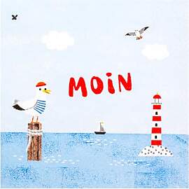 HOME FASHION Serviette Moin Möwe 20 Stk. 33x33 cm 