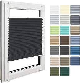 Home-Vision Premium Faltrollo Plissee ohne Bohren