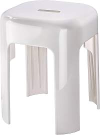 home24 Badhocker Alaska Polypropylen Weiß 37 x 46 