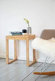 home24 Badhocker Bambusa Bambus Beige 40 x 30 x