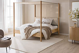 home24 Baldachin für Himmelbett NOLBY 184 x 345 x 