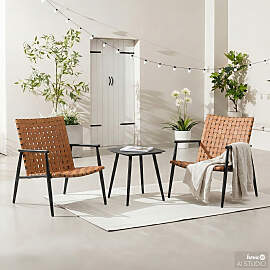 home24 Balkonset Jarda 3-teilig Braun/Braun
