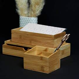 home24 Bambus Box Terra IV 2er-Set Bambus Braun