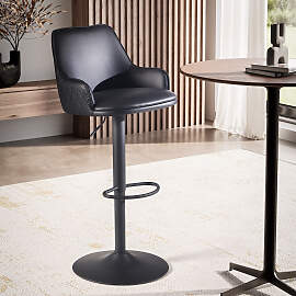 home24 Barstuhl Ingile 45 x 86 x 45cm Schwarz