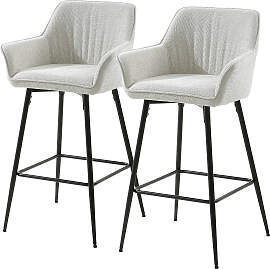 home24 Barstuhl Lelai 2er-Set 57 x 105 x 57cm Beige