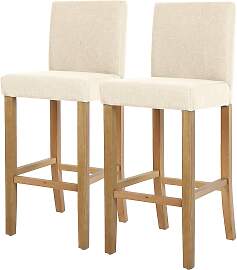 home24 Barstuhl Nello 2er-Set 43 x 109 x 54cm Weiß