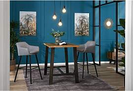 home24 Bartisch 120 x 95 x 75cm Braun/Beige