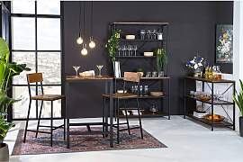 home24 Bartisch 70 x 105 x 70cm Braun/Pinie Dunkel