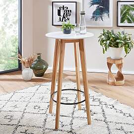 home24 Bartisch Gopeni Rund Ø 60cm Weiß