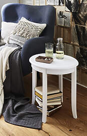 home24 Beistelltisch Amur rund Ø 48cm Weiß
