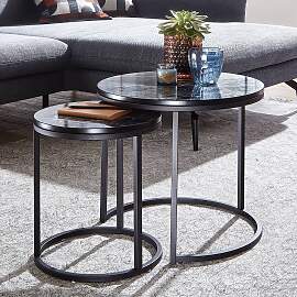 home24 Beistelltisch Merriso Rund 2er-Set 50 x 45