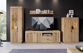 home24 Beleuchtete Standvitrine 62 x 198 x 40cm