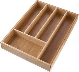 home24 Besteckkasten 26 x 5 x 36cm Braun/Braun