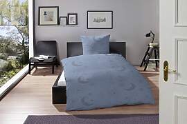 home24 Biber-Bettwäsche Mond 135 x 200 cm +