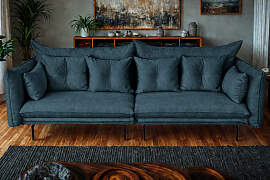 home24 Big-Sofa Nahou Blau Cordstoff Fjella 262 x
